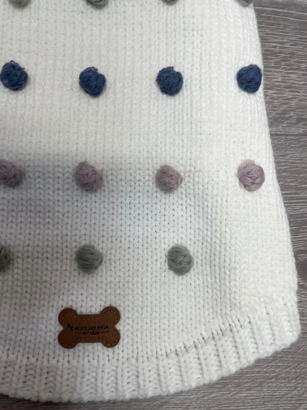 NWT Koolaburra By Ugg Lorena Pet Sweater for Dogs Multicolored Pom Poms Small